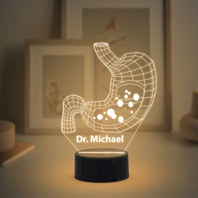 Personalized Led Night Lamp 3D Illusion Stomach Lamp Customized with Name Gastroenterologists Doctor Gifts